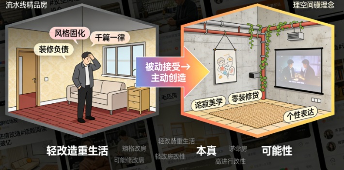 谁懂啊！湖南小伙凭“海滩风毛坯房”走红，不装修直接住竟成年轻人新潮流(图2)